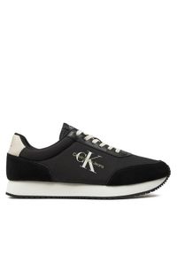 Calvin Klein Jeans Sneakersy Retro Runner Low Mix Mtl YM0YM01032 Czarny. Kolor: czarny. Materiał: materiał