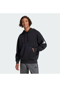 Adidas - Bluza z kapturem Essentials Loose-Fit 3 Bar Logo French Terry. Typ kołnierza: kaptur. Kolor: czarny, biały, wielokolorowy. Materiał: materiał. Sport: fitness
