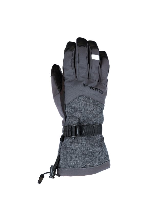 Rękawice narciarskie damskie Viking Alsten z PrimaLoftem ® i naturalną skórą. Kolor: szary. Materiał: skóra. Sport: narciarstwo