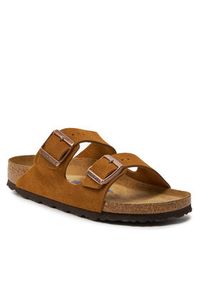 Birkenstock Klapki Arizona Bs 1009527 Brązowy. Kolor: brązowy. Materiał: zamsz, skóra