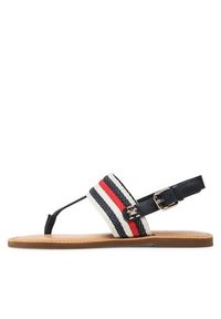 TOMMY HILFIGER - Tommy Hilfiger Sandały Flat Sandal Corporate FW0FW06988 Granatowy. Kolor: niebieski. Materiał: materiał #7