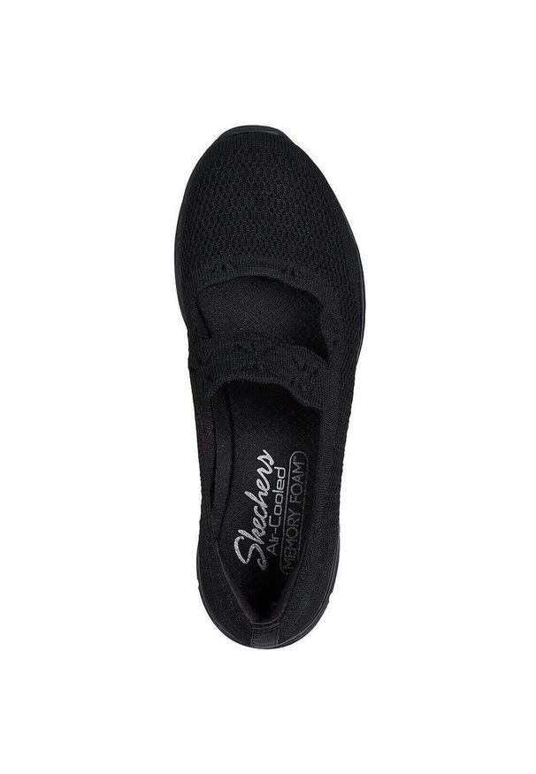 skechers - Mieszkania Skechers Seager - Cute N' Coy, Kobiety. Kolor: czarny. Materiał: materiał