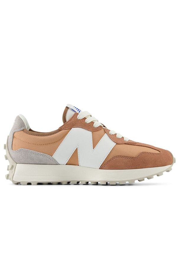 Buty New Balance U327CI - pomarańczowe. Okazja: na co dzień. Zapięcie: sznurówki. Kolor: pomarańczowy. Materiał: skóra, zamsz, guma. Szerokość cholewki: normalna