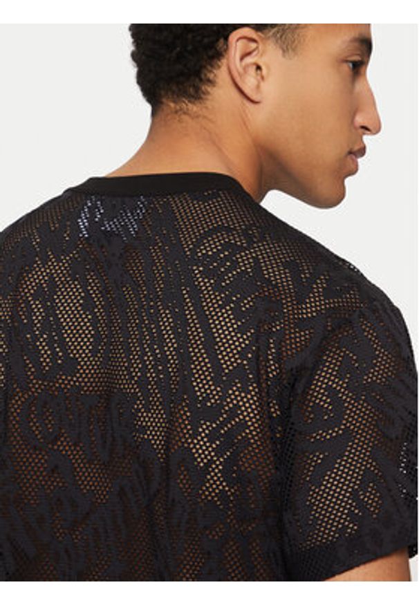 Versace Jeans Couture T-Shirt 78GAH6R0 Czarny Regular Fit. Kolor: czarny. Materiał: bawełna