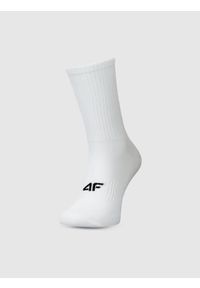 4f - 4F Skarpetki casual do połowy łydki (3-pack) męskie - białe 39-42. Kolor: biały. Materiał: bawełna, włókno, materiał, poliamid