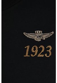 Aeronautica Militare bluza damska kolor czarny z aplikacją. Okazja: na co dzień. Kolor: czarny. Wzór: aplikacja. Styl: casual #2