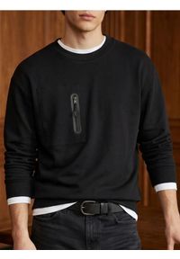 Sinsay - Bluza crewneck z domieszką bawełny - czarny. Kolor: czarny. Materiał: bawełna