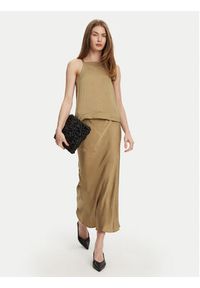 Marella Spódnica midi No 2513101055 Beżowy Regular Fit. Kolor: beżowy. Materiał: acetat #5