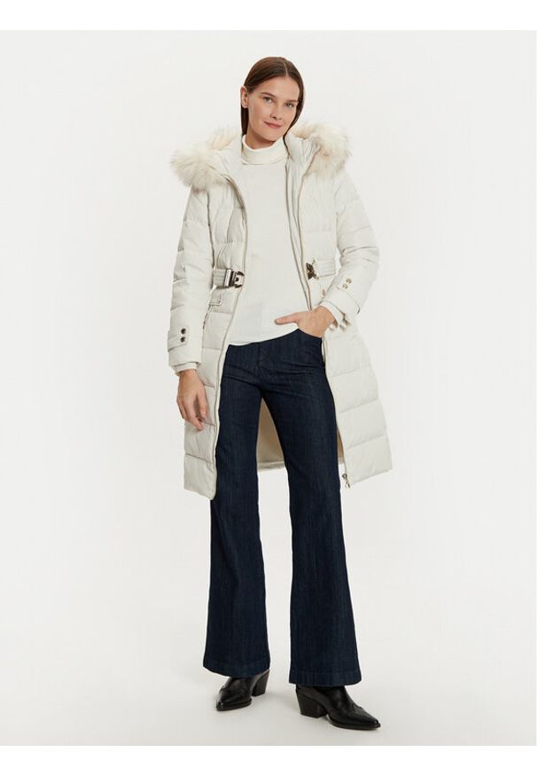Morgan Płaszcz zimowy 242-GARENA Écru Slim Fit. Materiał: syntetyk. Sezon: zima