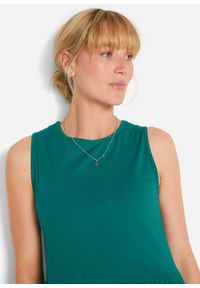 bonprix - Sukienka z dżerseju z czystej bawełny. Kolor: niebieski. Materiał: jersey, bawełna. Długość rękawa: na ramiączkach. Styl: elegancki #2