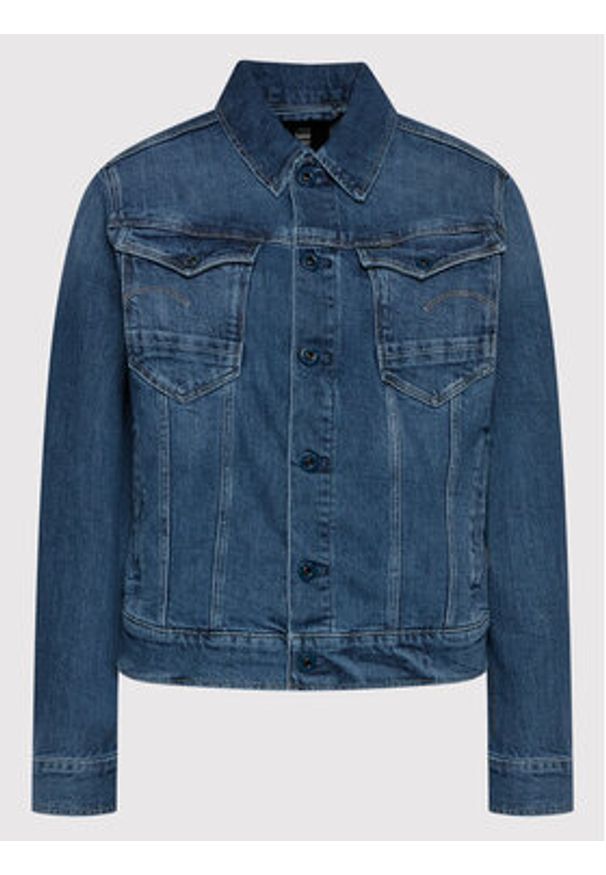 G-Star RAW - G-Star Raw Kurtka jeansowa Burten Stretch D20051-C911-C767 Granatowy Regular Fit. Kolor: niebieski. Materiał: bawełna