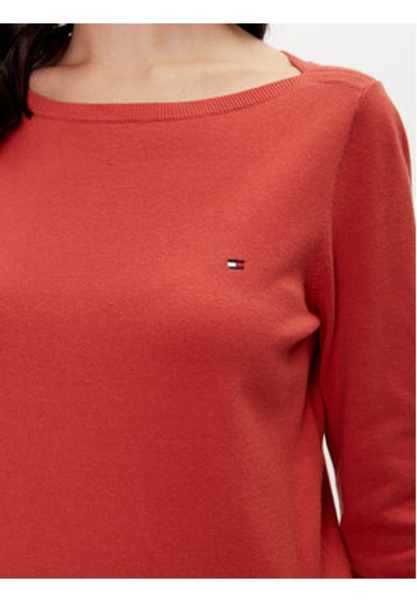TOMMY HILFIGER - Tommy Hilfiger Sweter WW0WW40099 Czerwony Regular Fit. Kolor: czerwony. Materiał: syntetyk