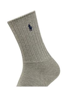 Polo Ralph Lauren Skarpety wysokie damskie 455846847013 Szary. Kolor: szary. Materiał: materiał, bawełna #3