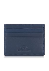 Wittchen - Etui na karty kredytowe skórzane klasyczne ciemnoniebieskie. Kolor: niebieski. Materiał: skóra #1