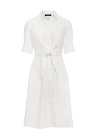 Lauren Ralph Lauren Sukienka koszulowa 200831364001 Biały Regular Fit. Kolor: biały. Materiał: len. Typ sukienki: koszulowe #4