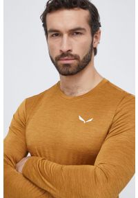 Salewa longsleeve sportowy Puez Melange kolor brązowy melanżowy. Kolor: brązowy. Materiał: materiał. Długość rękawa: długi rękaw. Wzór: melanż. Styl: sportowy #4