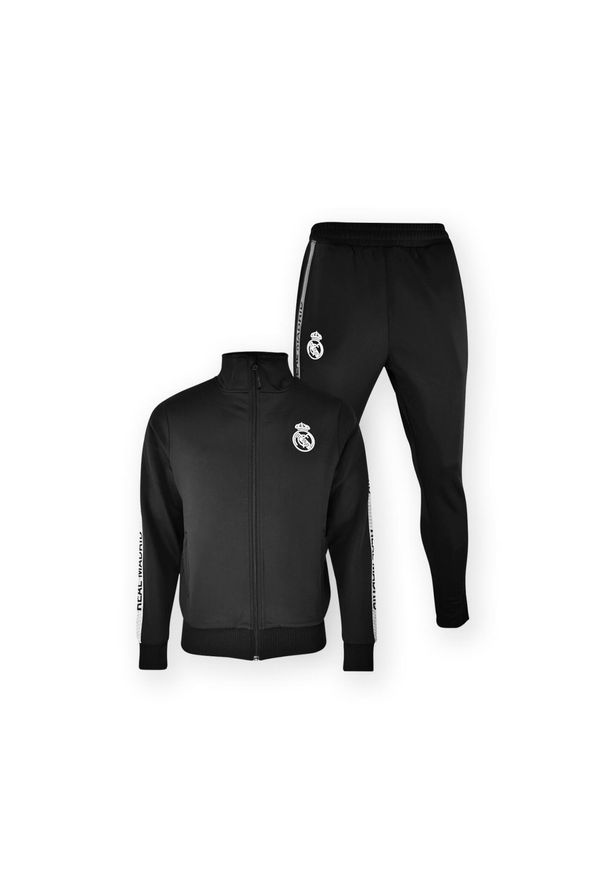 Dres treningowy Real Madrid dla dzieci 25/26 - Czarny. Okazja: na uczelnię. Kolor: wielokolorowy. Materiał: dresówka. Styl: sportowy