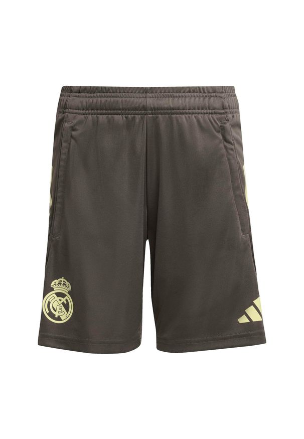 Adidas - Krótki strój treningowy dla dzieci Real Madryt 2025/26. Kolor: szary. Długość: krótkie. Styl: sportowy