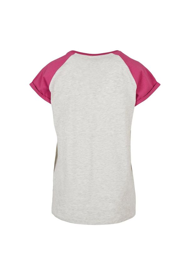 Urban Classics - T-shirt Damski Kontrastowy Raglanowy. Kolor: fioletowy, szary, wielokolorowy. Długość rękawa: raglanowy rękaw. Sport: turystyka piesza
