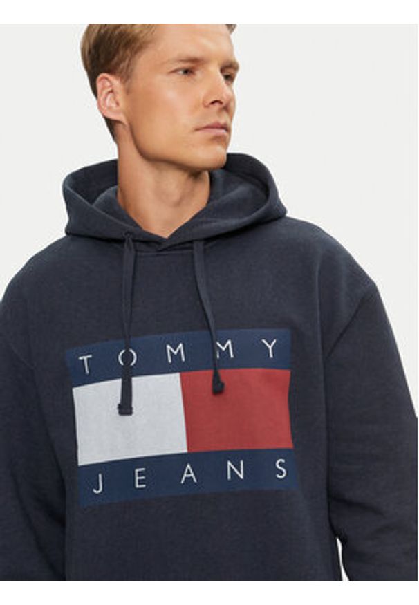 Tommy Jeans Bluza DM0DM20591 Granatowy Relaxed Fit. Kolor: niebieski. Materiał: bawełna