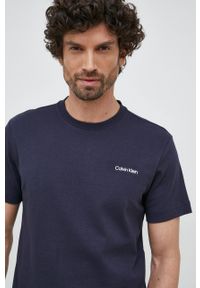 Calvin Klein t-shirt bawełniany kolor granatowy. Kolor: niebieski. Materiał: bawełna #5