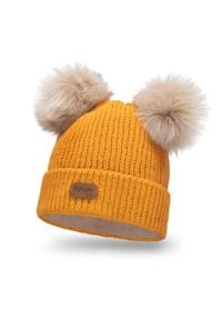 Zimowa czapka dziewczęca PaMaMi - Miodowy. Kolor: pomarańczowy. Materiał: poliamid, akryl. Sezon: zima #1