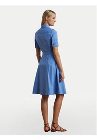 Lauren Ralph Lauren - LAUREN RALPH LAUREN Sukienka koszulowa 200748950017 Niebieski Regular Fit. Kolor: niebieski. Materiał: bawełna. Typ sukienki: koszulowe