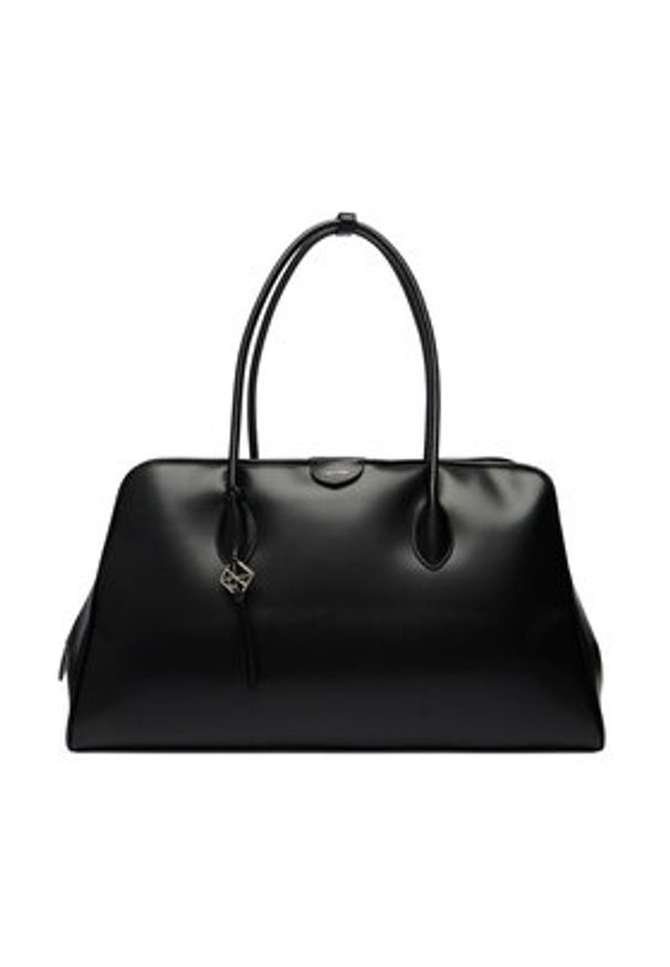 Calvin Klein Torebka Emblem Trio Large Work Bag LV04F3368G Czarny. Kolor: czarny. Materiał: skórzane