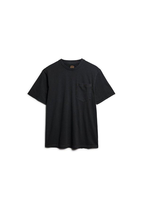 T-shirt z kieszonką i kontrastowymi przeszyciami Superdry. Kolor: czarny
