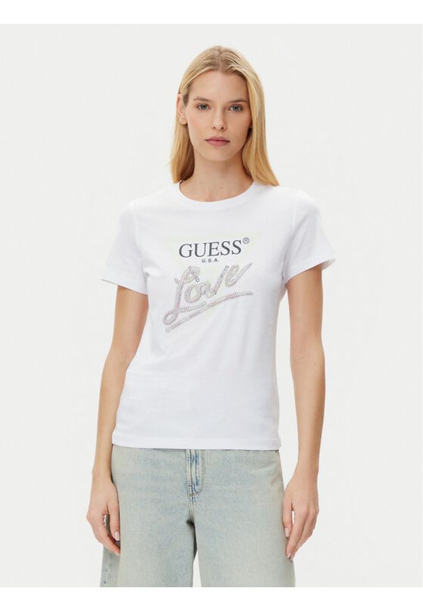 Guess T-Shirt W5GI05 I3Z14 Biały Regular Fit. Kolor: biały. Materiał: bawełna