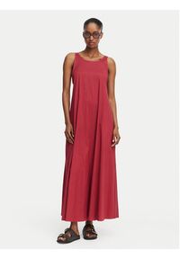 Max Mara Beachwear Sukienka codzienna 2616221039650 Czerwony Regular Fit. Okazja: na co dzień. Kolor: czerwony. Materiał: bawełna. Typ sukienki: proste. Styl: casual #2