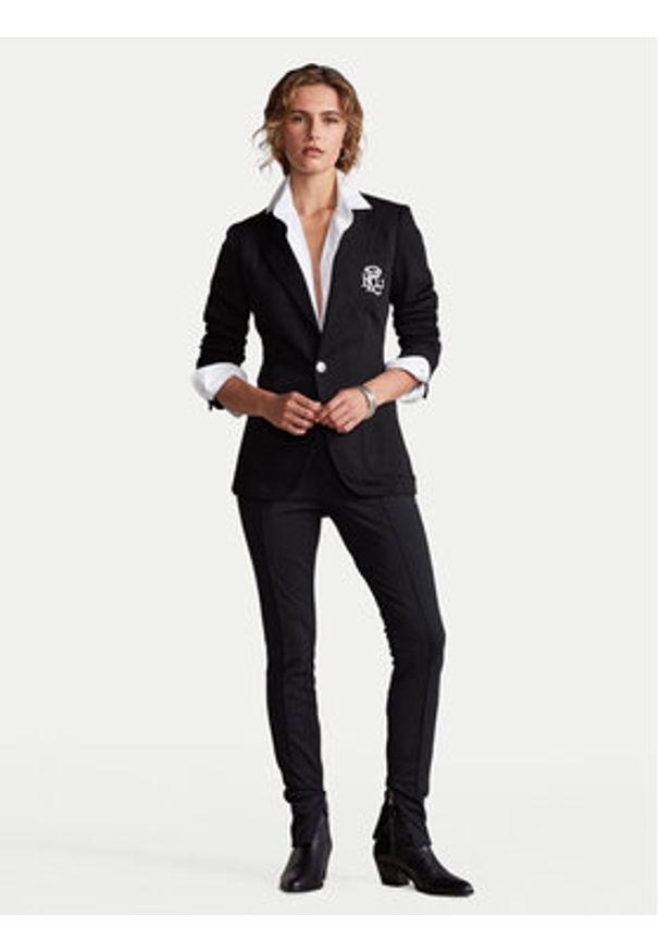 Polo Ralph Lauren Marynarka Blz 211795348001 Czarny Slim Fit. Typ kołnierza: polo. Kolor: czarny. Materiał: bawełna