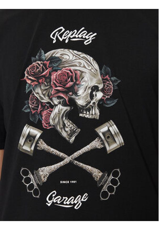 Replay - REPLAY T-Shirt M6954 .000.23740P Czarny Regular Fit. Kolor: czarny. Materiał: bawełna