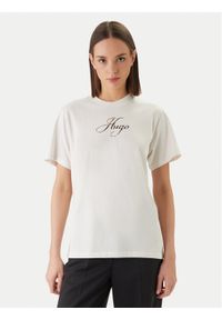 Hugo - HUGO T-Shirt Vintage 50560566 Écru Regular Fit. Materiał: bawełna. Styl: vintage #1