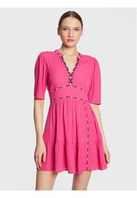 Ba&sh Sukienka codzienna Teresa 1E23TERE Różowy Regular Fit. Okazja: na co dzień. Kolor: różowy. Materiał: wiskoza. Typ sukienki: proste. Styl: casual #1