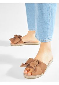 Manebi Espadryle Sandals With Bow W 1.1 J0 Brązowy. Kolor: brązowy. Materiał: zamsz, skóra #8