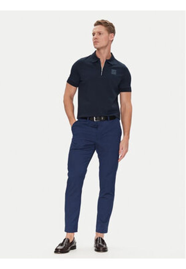 JOOP! Polo 17 JJ-08Brizio 30044699 Granatowy Modern Fit. Typ kołnierza: polo. Kolor: niebieski. Materiał: bawełna