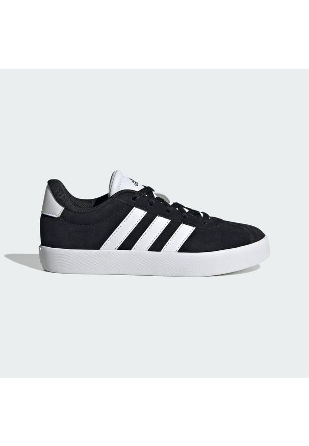 Adidas - Buty VL Court 3.0 Kids. Kolor: czarny, biały, wielokolorowy. Materiał: zamsz, materiał. Sport: turystyka piesza