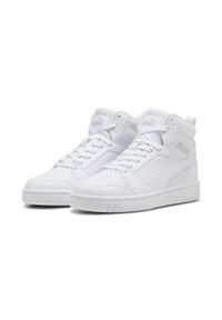 Puma - Młodzieżowe sneakersy Rebound V6 Mid PUMA White Cool Light Gray. Kolor: biały, wielokolorowy, szary. Sport: koszykówka