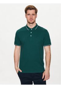 Lindbergh Polo 30-404010 Zielony Relaxed Fit. Typ kołnierza: polo. Kolor: zielony. Materiał: bawełna