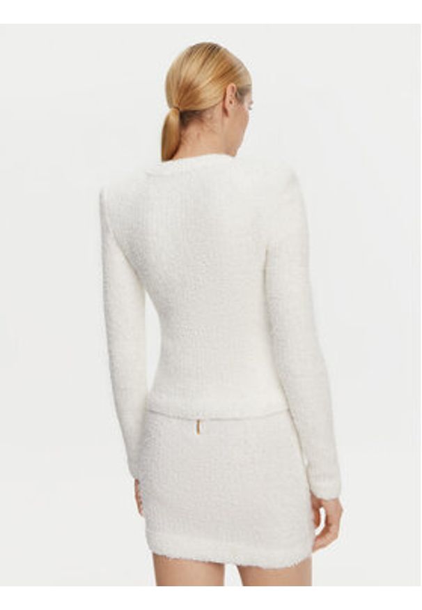 Balmain Kardigan DF1SK249KH10 Biały Regular Fit. Kolor: biały. Materiał: syntetyk