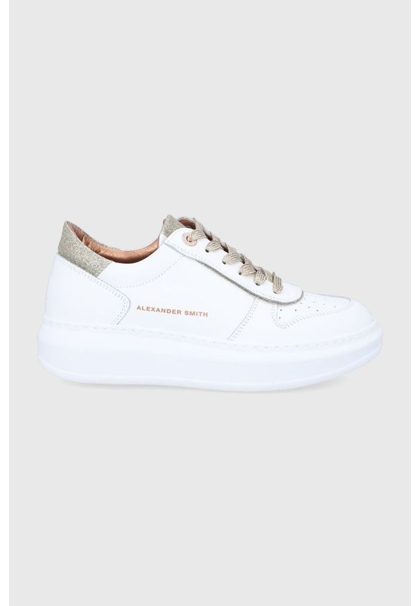 Alexander Smith buty skórzane Cambridge kolor biały. Nosek buta: okrągły. Zapięcie: sznurówki. Kolor: biały. Materiał: skóra. Obcas: na platformie