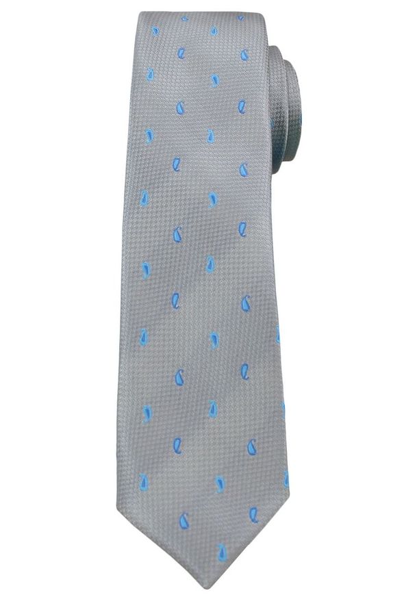 Szary krawat Angelo di Monti elegancki, paisley
