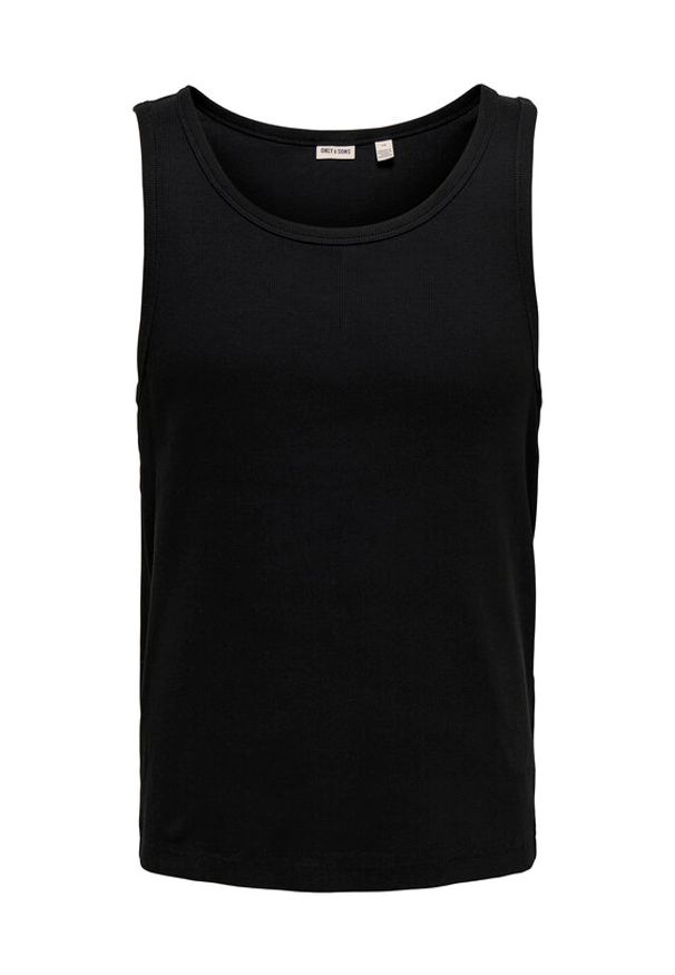 Only & Sons Tank top Tanner 22030217 Czarny Regular Fit. Kolor: czarny. Materiał: bawełna