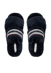 TOMMY HILFIGER - Tommy Hilfiger Kapcie Hilfiger Fur Slipper FW0FW08854 Granatowy. Kolor: niebieski. Materiał: materiał #3