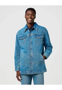 Wrangler - MESKA KURTKA JEANSOWA WRANGLER WRANGE JACKET IRON FORGE 112371445. Materiał: jeans #1