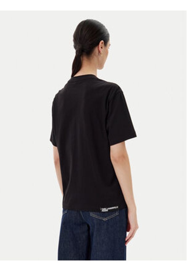 Karl Lagerfeld Jeans T-Shirt A2W17077 Czarny Regular Fit. Kolor: czarny. Materiał: bawełna