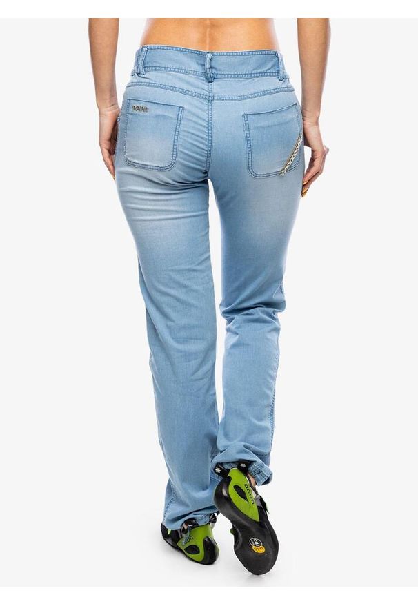 OCUN - Spodnie wspinaczkowe damskie Ocun Inga Jeans. Kolor: niebieski. Materiał: jeans, materiał. Sport: wspinaczka