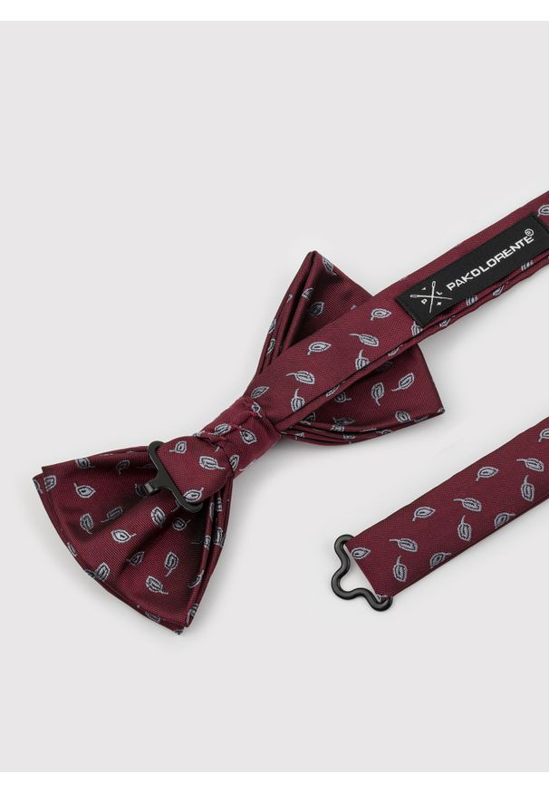 Pako Lorente - PAKO LORENTE – Bordowa wzorzysta mucha męska. Kolor: czerwony. Materiał: poliester. Styl: elegancki