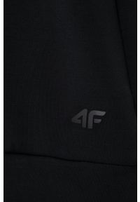4f - 4F bluza dresowa damska kolor czarny z kapturem gładka. Typ kołnierza: kaptur. Kolor: czarny. Materiał: dresówka. Wzór: gładki #2